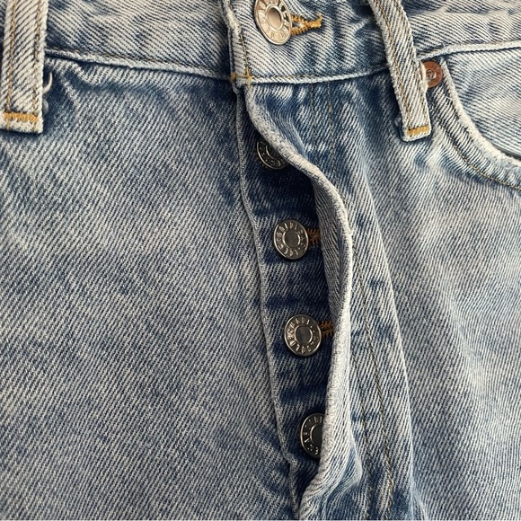 Agolde Parker Vintage Blue Denim Distressed Cut Off Shorts - 37760 - Picture 5 of 9